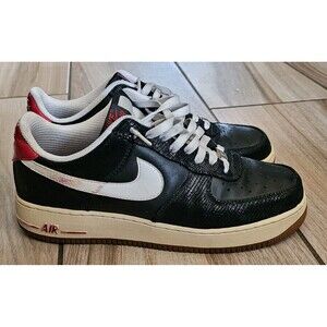 Air Force 1 Low Black/Red Gum Men's Bottom Sz 10 318775-013 Size 10